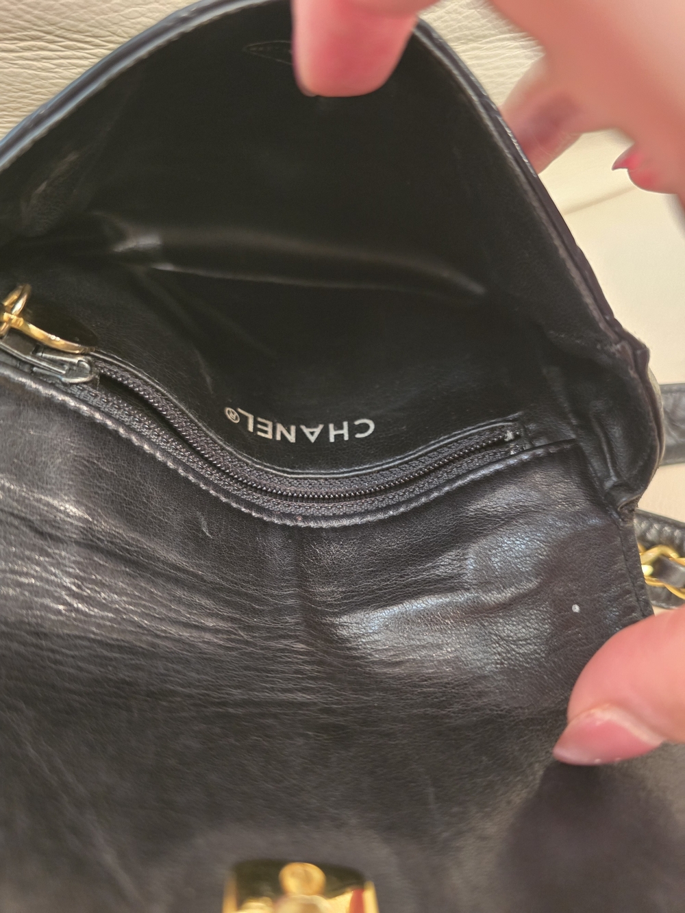 💯 Chanel Black Lambskin Leather Belt Bag with Gold Chain & COA size 75/30 - Picture 13 of 16